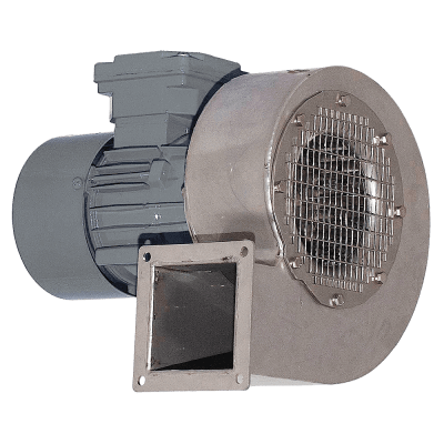 GFS Niederdruck-Radialventilator für aggressive und staubarme Gase bis 80°C, ideal für Lüftungstechnik und Klimatechnik.