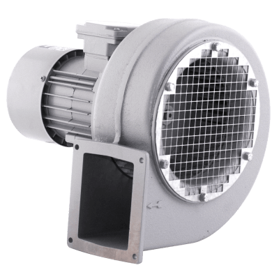 Niederdruck-Radialventilator LFA für aggressive Gase mit geringem Staubanteil bis 80°C, geeignet für Lüftungs- und Klimatechnik.