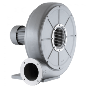 MBA Mitteldruck-Radialventilator mit Direktantrieb, geeignet für gesättigte Luft bis 80°C, aus Aluminium gefertigt.