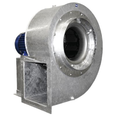 Hochtemperatur-Radialventilator MSB-HT für staubhaltige Luft, speziell entwickelt für Prozessmedien mit Temperaturen bis 250°C.
