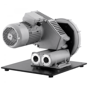 Seitenkanalverdichter SC-VB mit Keilriemenantrieb, ideal für Druckmaschinen, pneumatische Anlagen und Fischzucht.