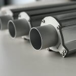 Air Knives mit Anschlussstutzen für präzise Luftströmung in industriellen Trocknungs- und Reinigungssystemen.