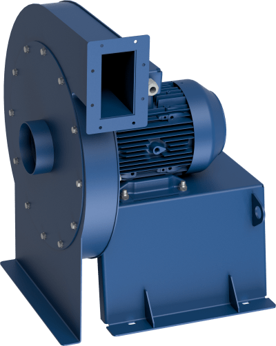 Höchstdruck-Radialventilator HB zur Förderung sauberer Luft, ideal für Gasbrennersysteme, Filteranlagen, Lufttrocknung und Kühlsysteme.